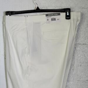 Michael Kors Men's Classic-Fit Cotton-Blend Dress Pants Off White 38x32 $95